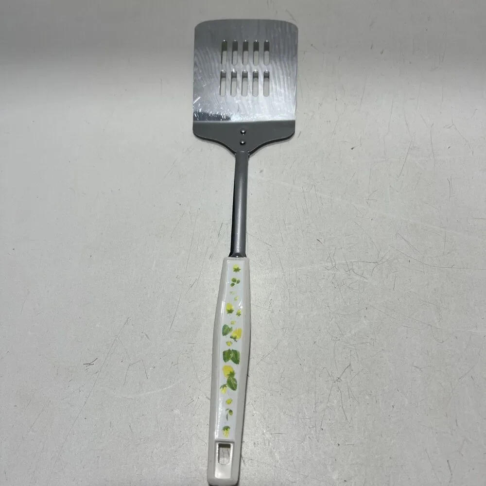 EKCO︱Stainless Steel ︱12 3/4 ︱ Slotted Spatula ︱Yellow Strawberries︱Green Leaves